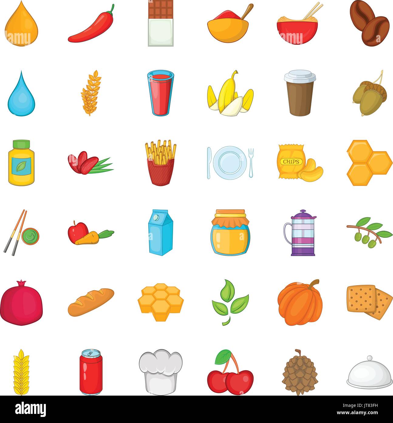 Vegetarian icons set, cartoon style Stock Vector Image & Art - Alamy