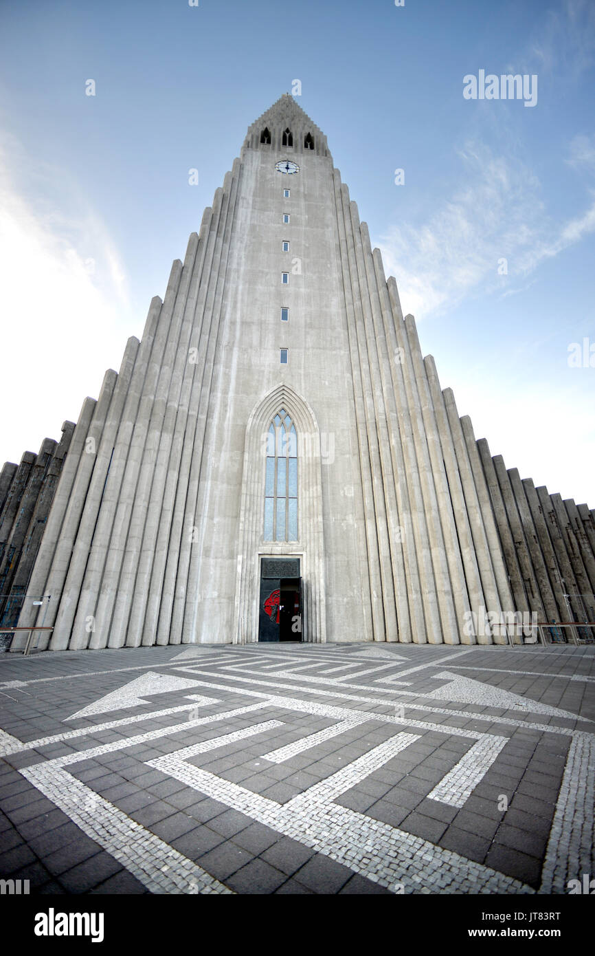 Exterior of Hallgrímskirkja church, Reykjavik, Iceland Stock Photo