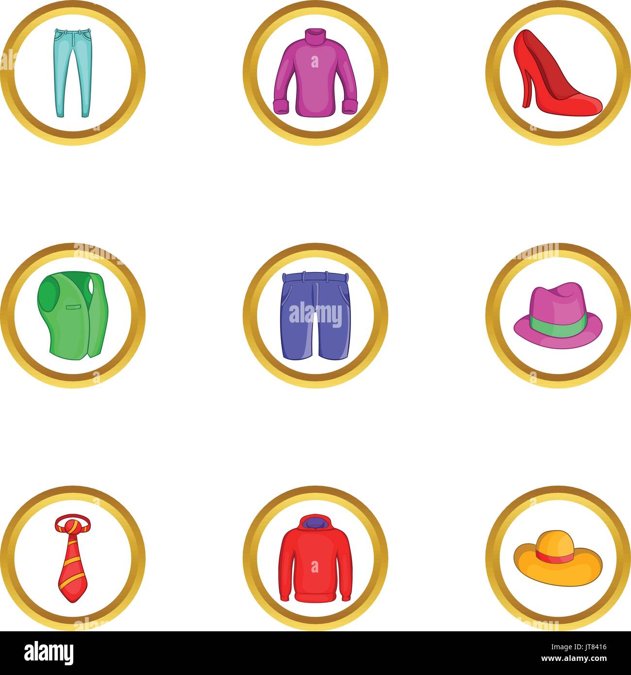 Modern clothes icon set, cartoon style Stock Vector Image & Art - Alamy