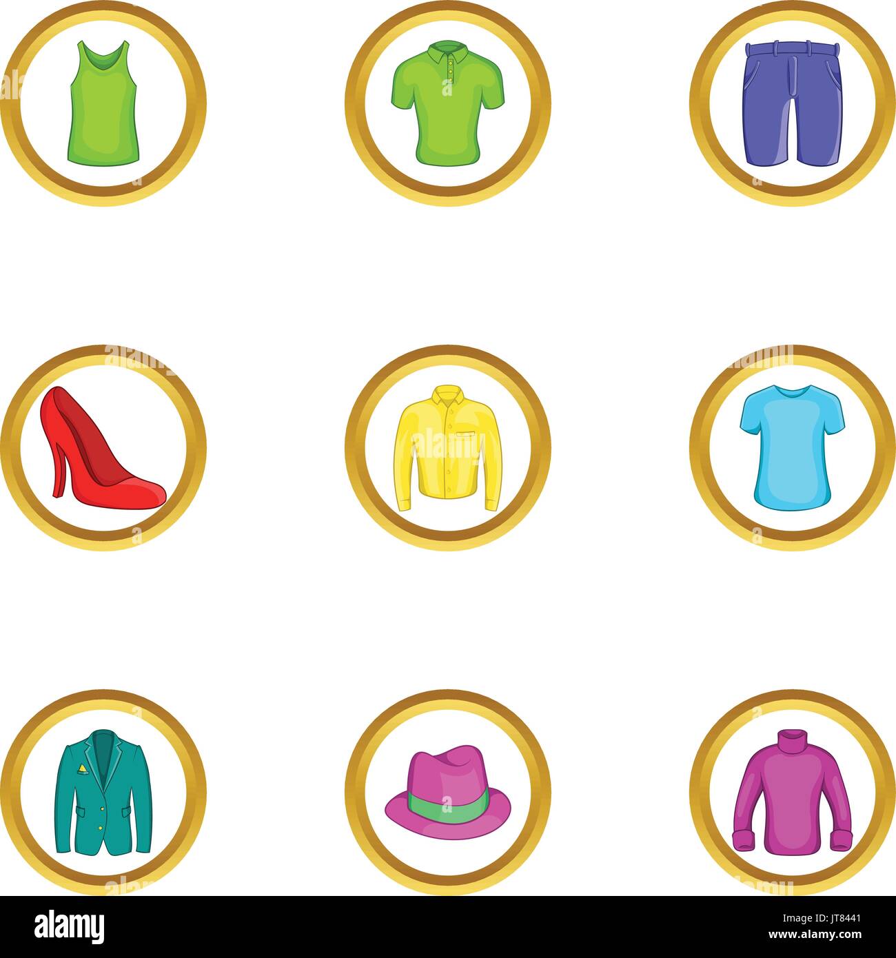 Elegant clothes icon set, cartoon style Stock Vector Image & Art - Alamy