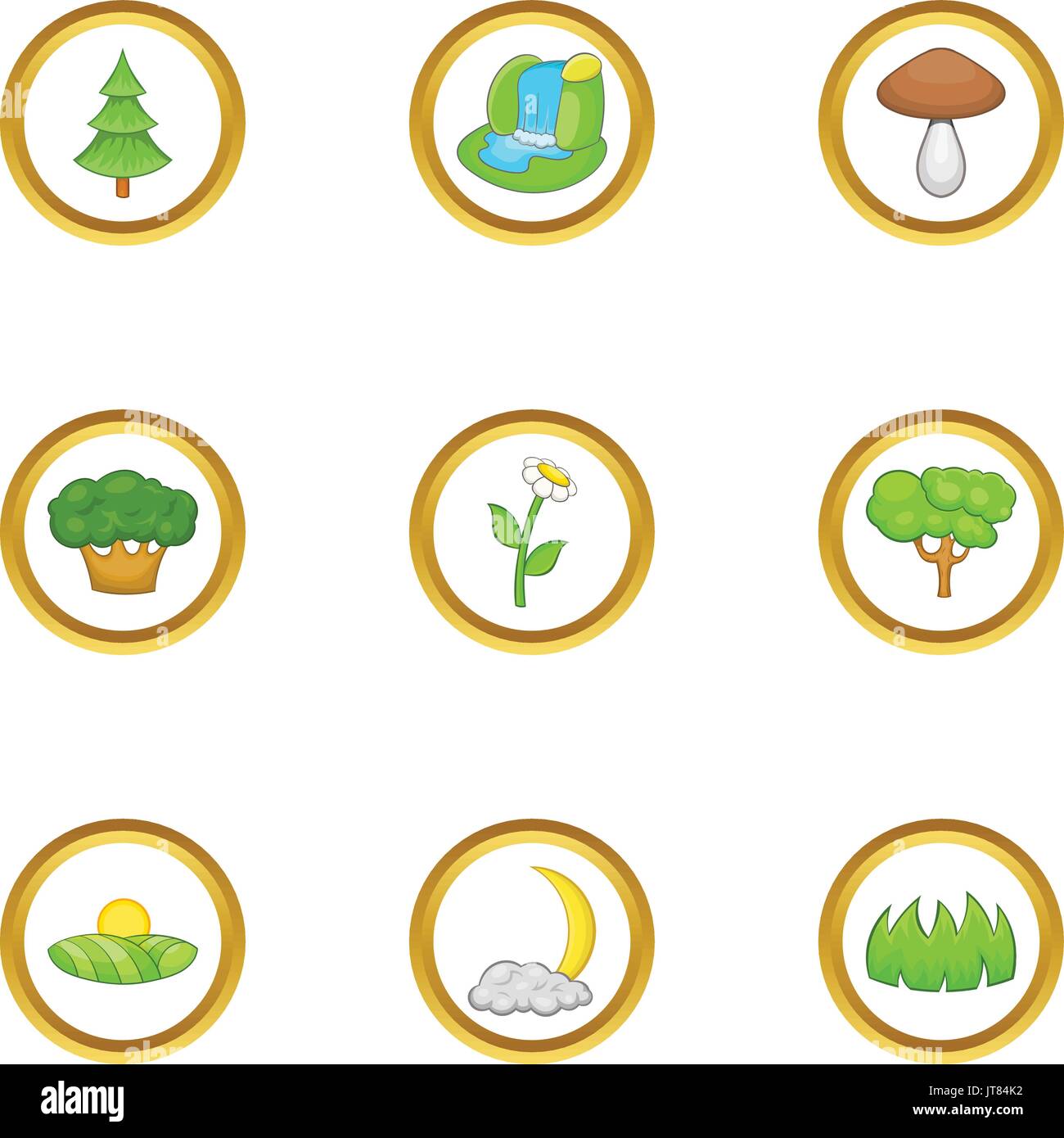 Landscape icon set, cartoon style Stock Vector Image & Art - Alamy