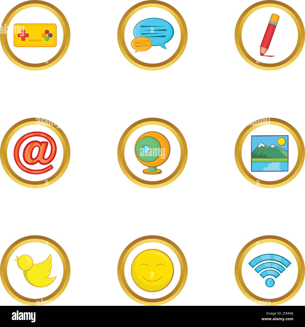 Web surfing icon set, cartoon style Stock Vector Image & Art - Alamy