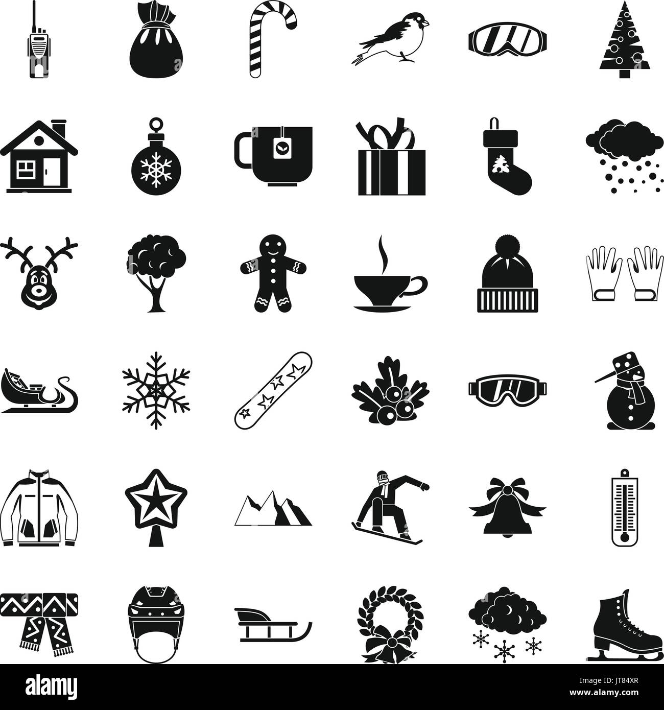 Winter icons set, simple style Stock Vector Image & Art - Alamy