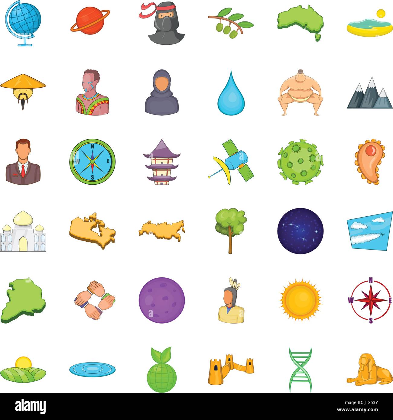 World icons set, cartoon style Stock Vector Image & Art - Alamy