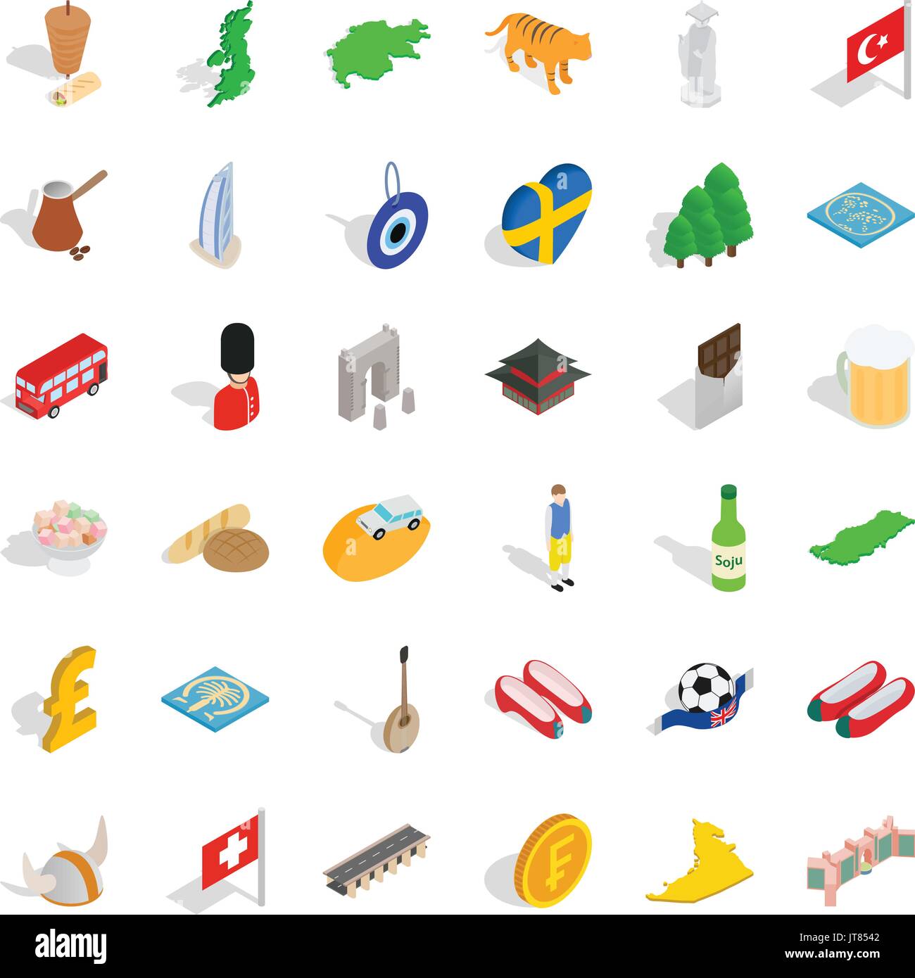 World icons set, isometric style Stock Vector