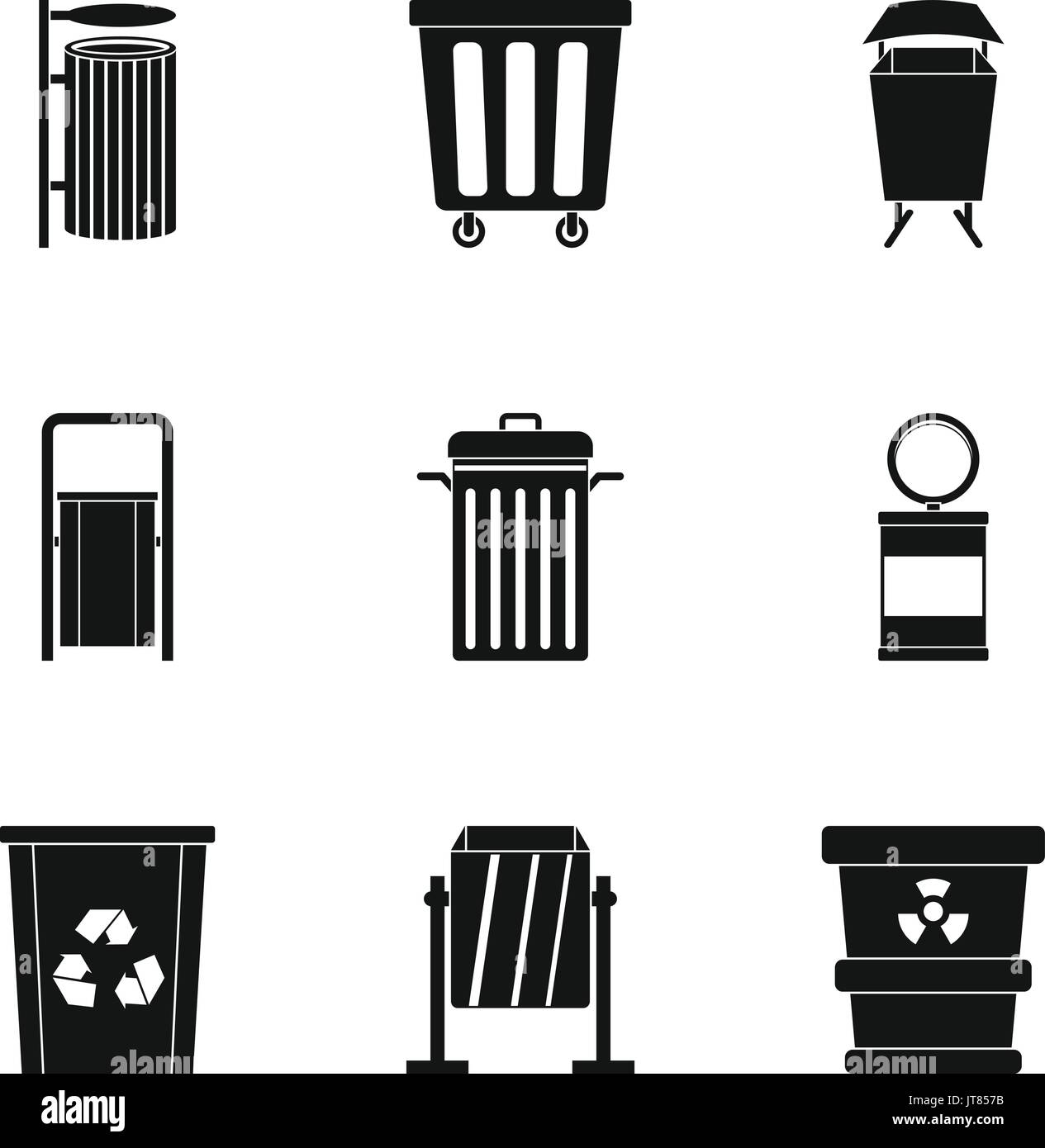 Trash can icon set, simple style Stock Vector Image & Art - Alamy