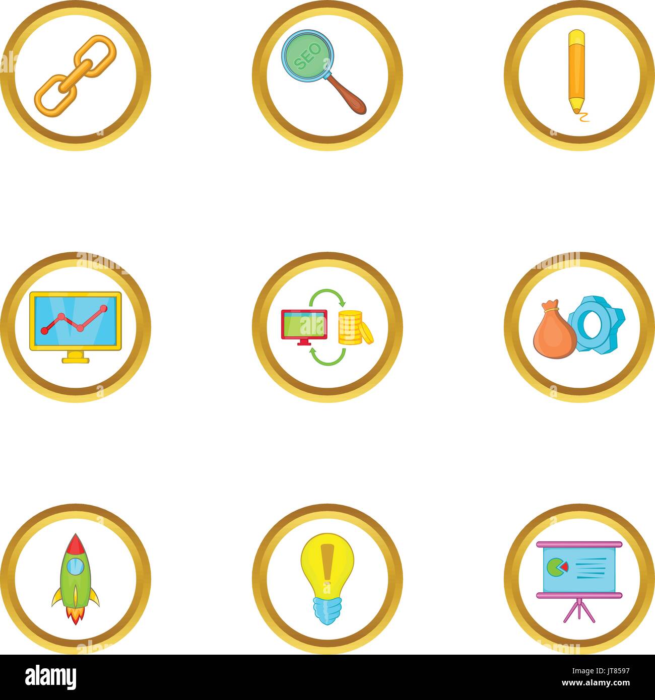 Startup icons set, cartoon style Stock Vector Image & Art - Alamy