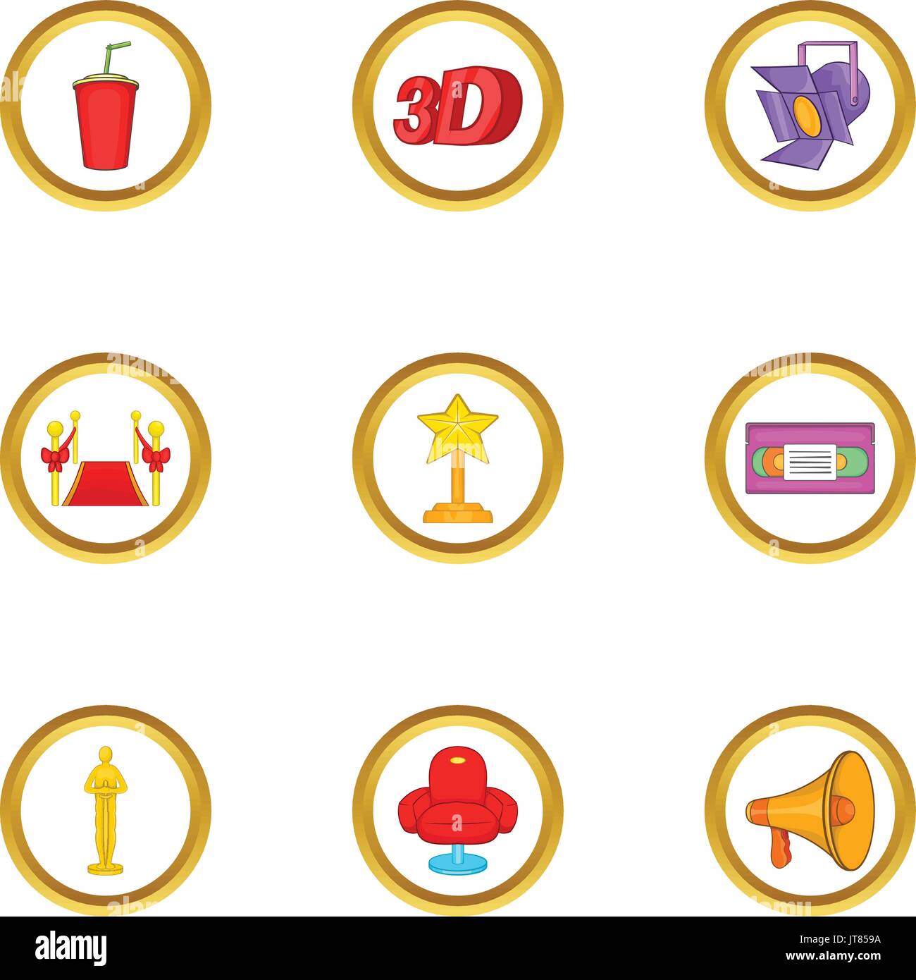 Cinema icons set, cartoon style Stock Vector Image & Art - Alamy