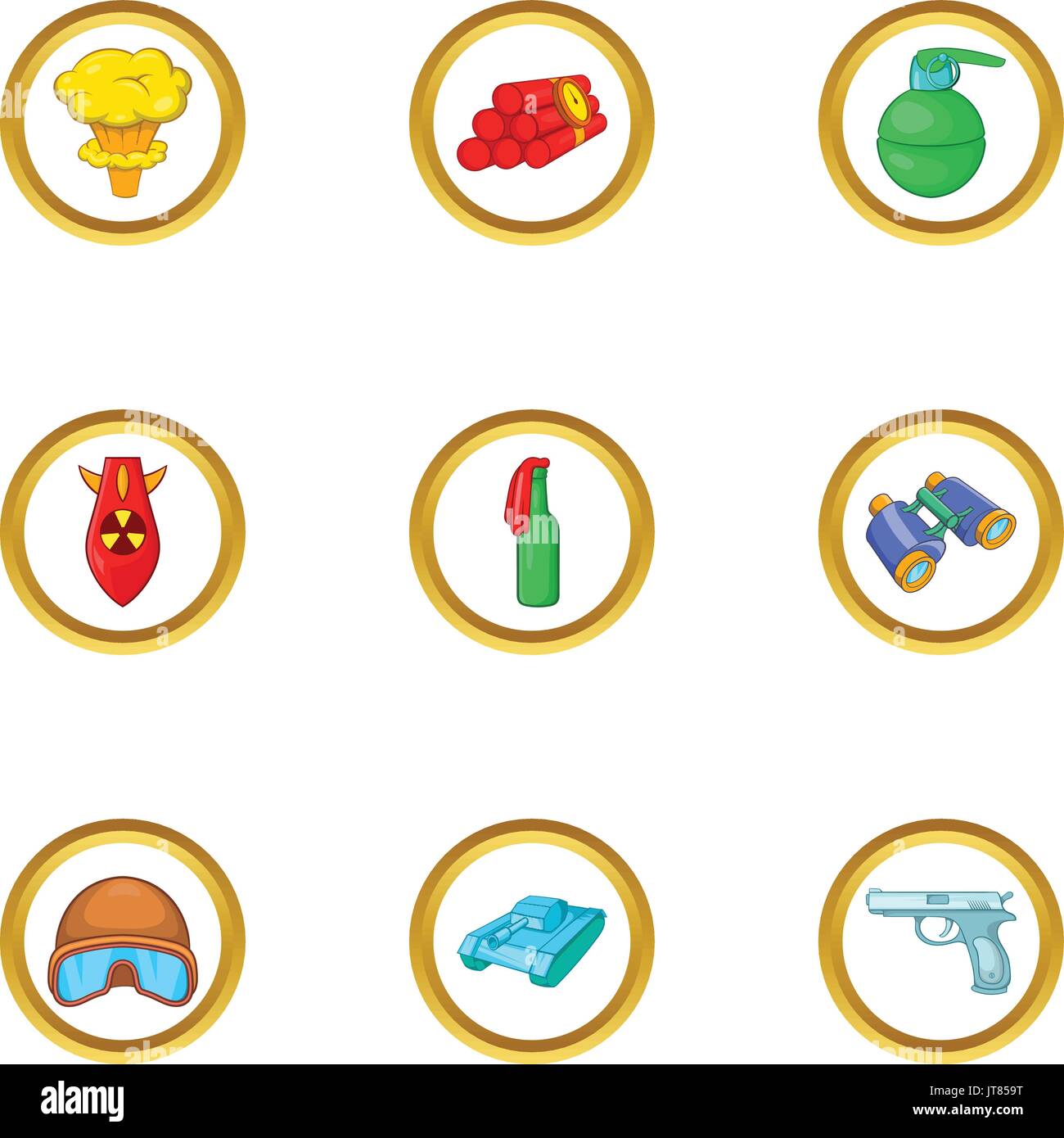 Weapons icons set, cartoon style Stock Vector Image & Art - Alamy