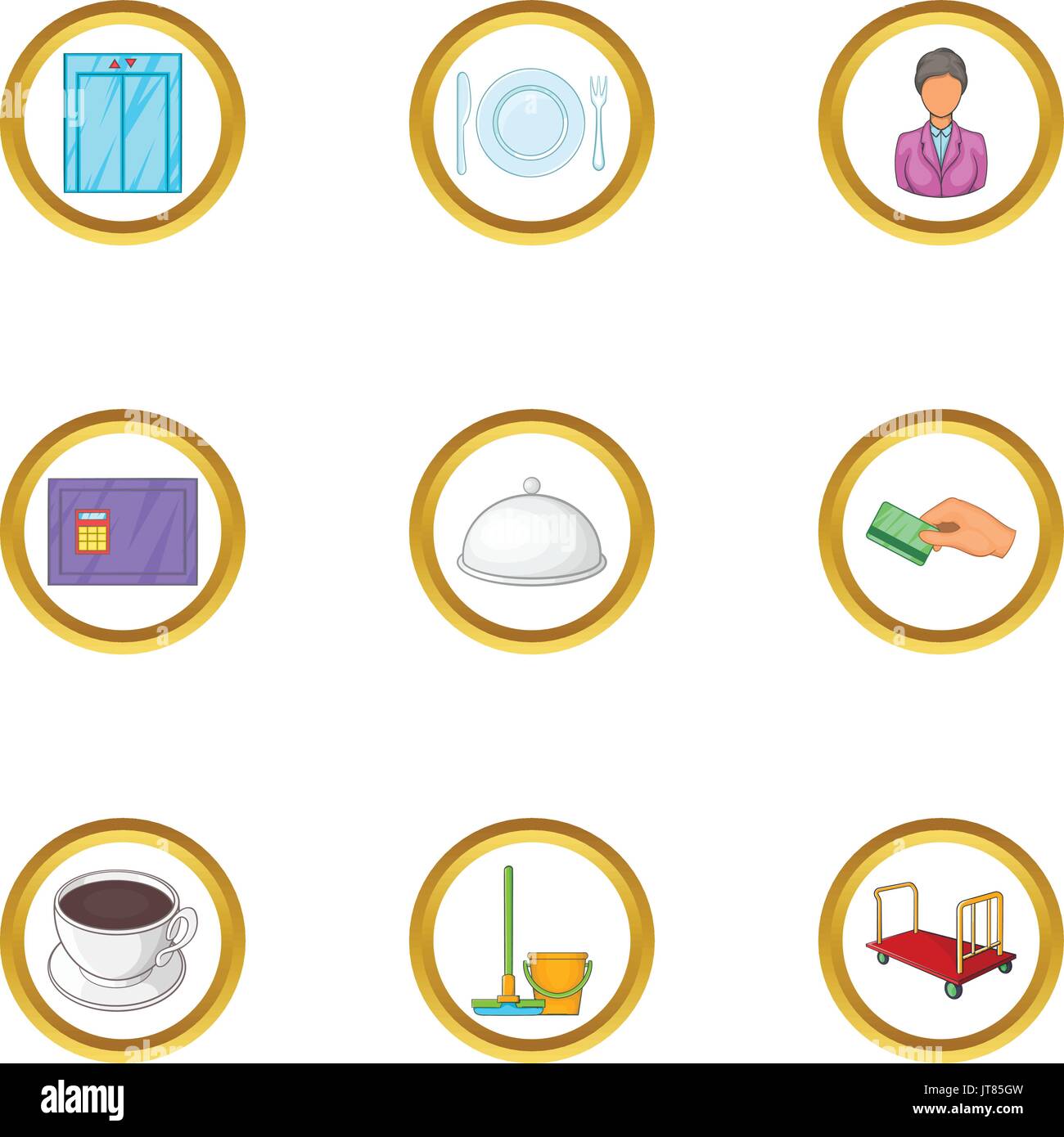 Hotel staff icons set, cartoon style Stock Vector Image & Art - Alamy