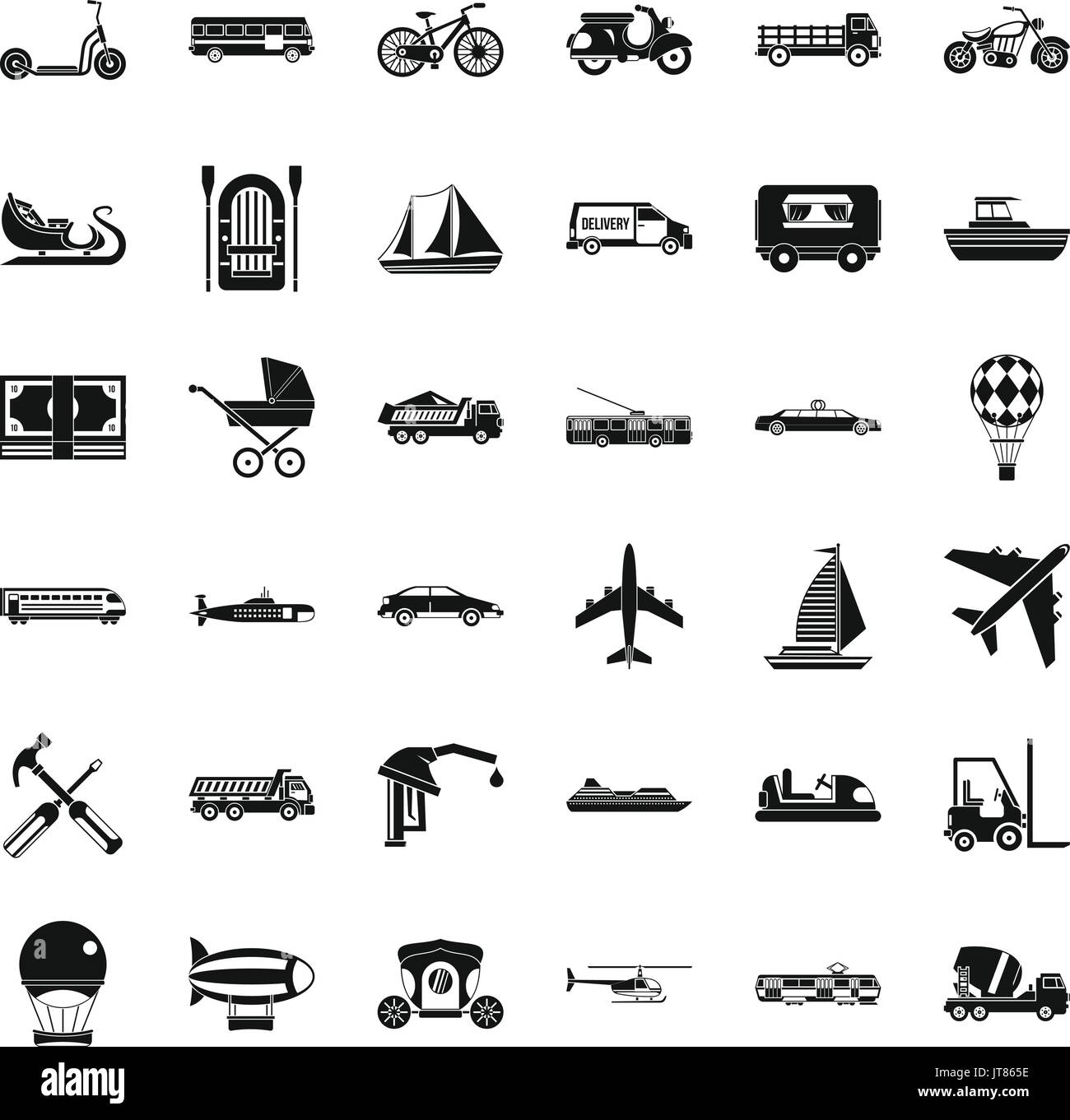 Transportation icons set, simple style Stock Vector Image & Art - Alamy