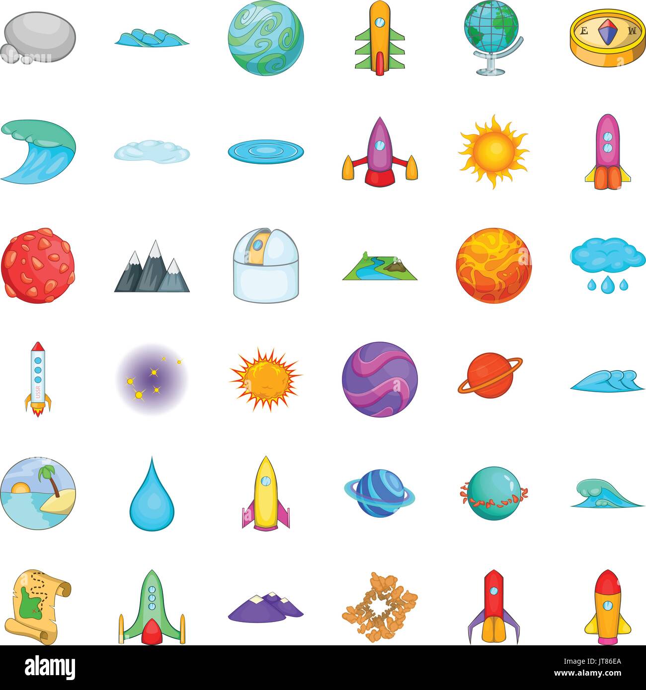 Discovery icons set, cartoon style Stock Vector Image & Art - Alamy