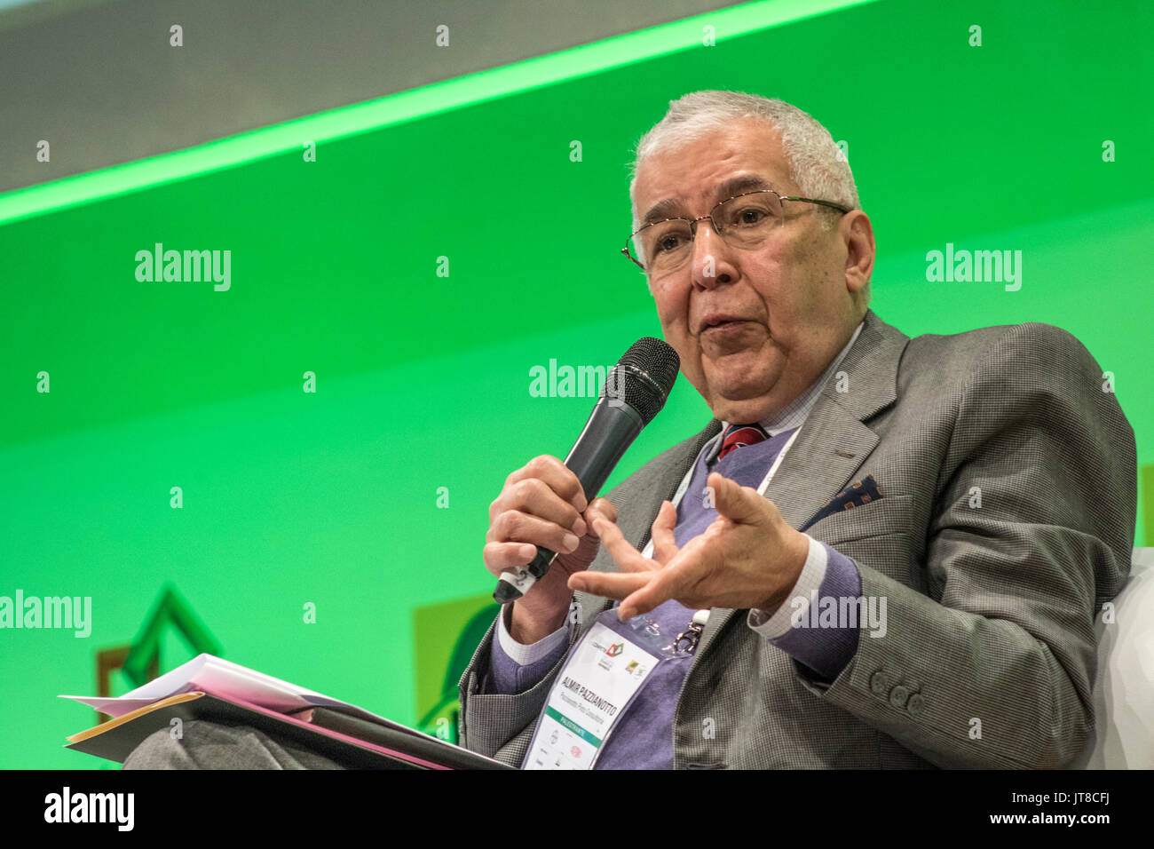Sao Paulo, SP, Brazil, August 07, 2017. Almir Pazzianotto Pinto in the panel Labor Modernization during the 16th Brazilian Congress of Agribusiness, with the theme Reform to Compete, at the WTC Sheraton in the South Zone of Sao Paulo, SP Credit: Alf Ribeiro/Alamy Live News Stock Photo