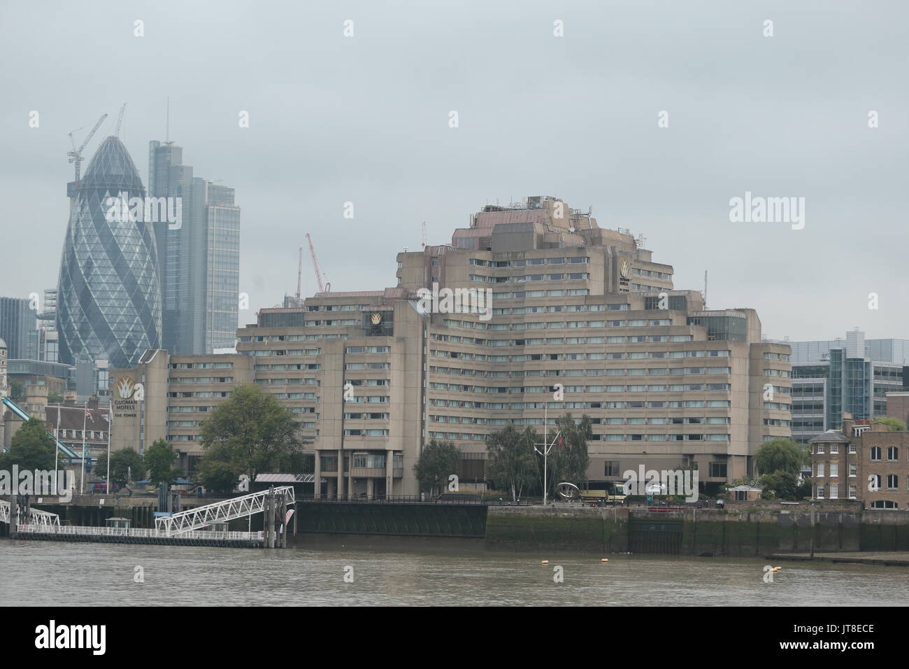 London, UK. 08th Aug, 2017. Gouman Hotels The Tower It has been confirmed by the IAAF that a vomiting bug outbreak had taken place at the Guoman Tower Hotel in Central London, A reported 12 athletes, were taken ill at the hotel. The hotel has denied it's to blame. The hotel on the River Thames sits next to the world famous Tower Bridge. Today picture. Credit: Nigel Bowles/Alamy Live News Stock Photo