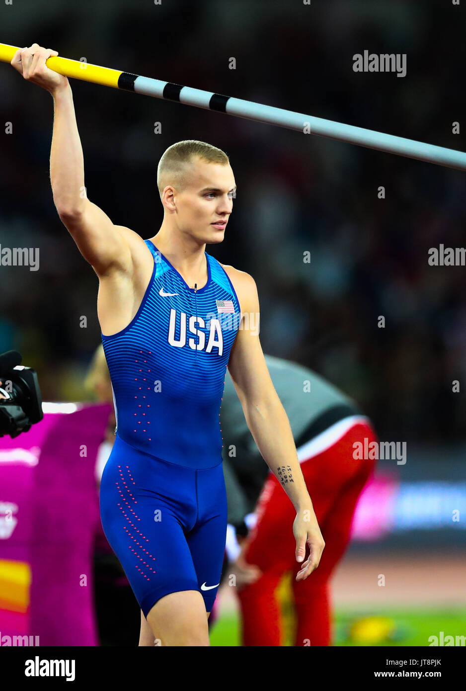 World champion in pole vault sam kendricks High Resolution Stock