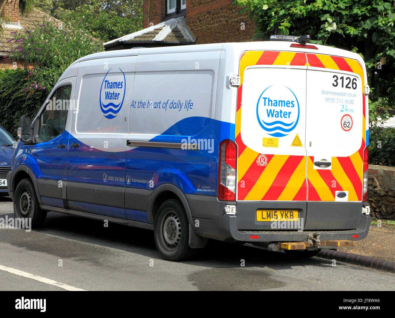 Thames Water, company, companies, service vehicle, van, vans, vehicles, England, UK Stock Photo