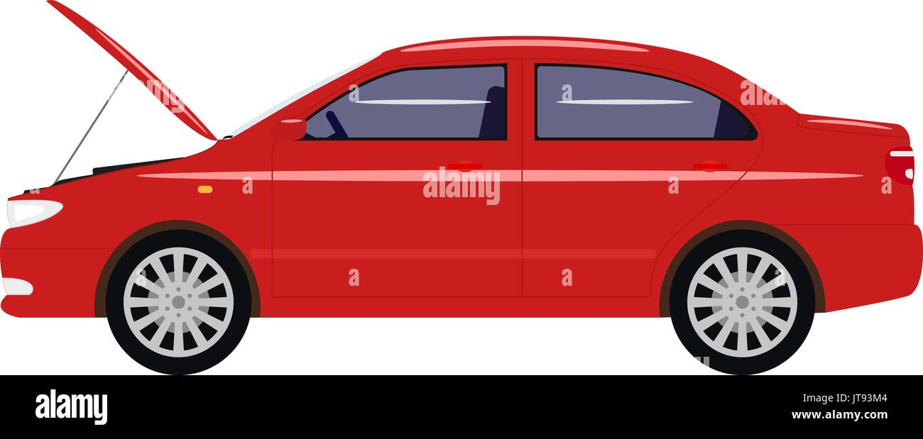 Car hood open side view Stock Vector Images Alamy