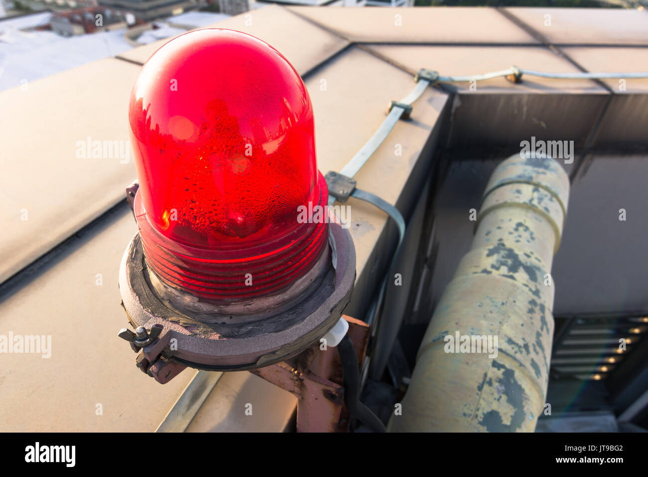 Emergency Light at building terrace Stock Photo Alamy