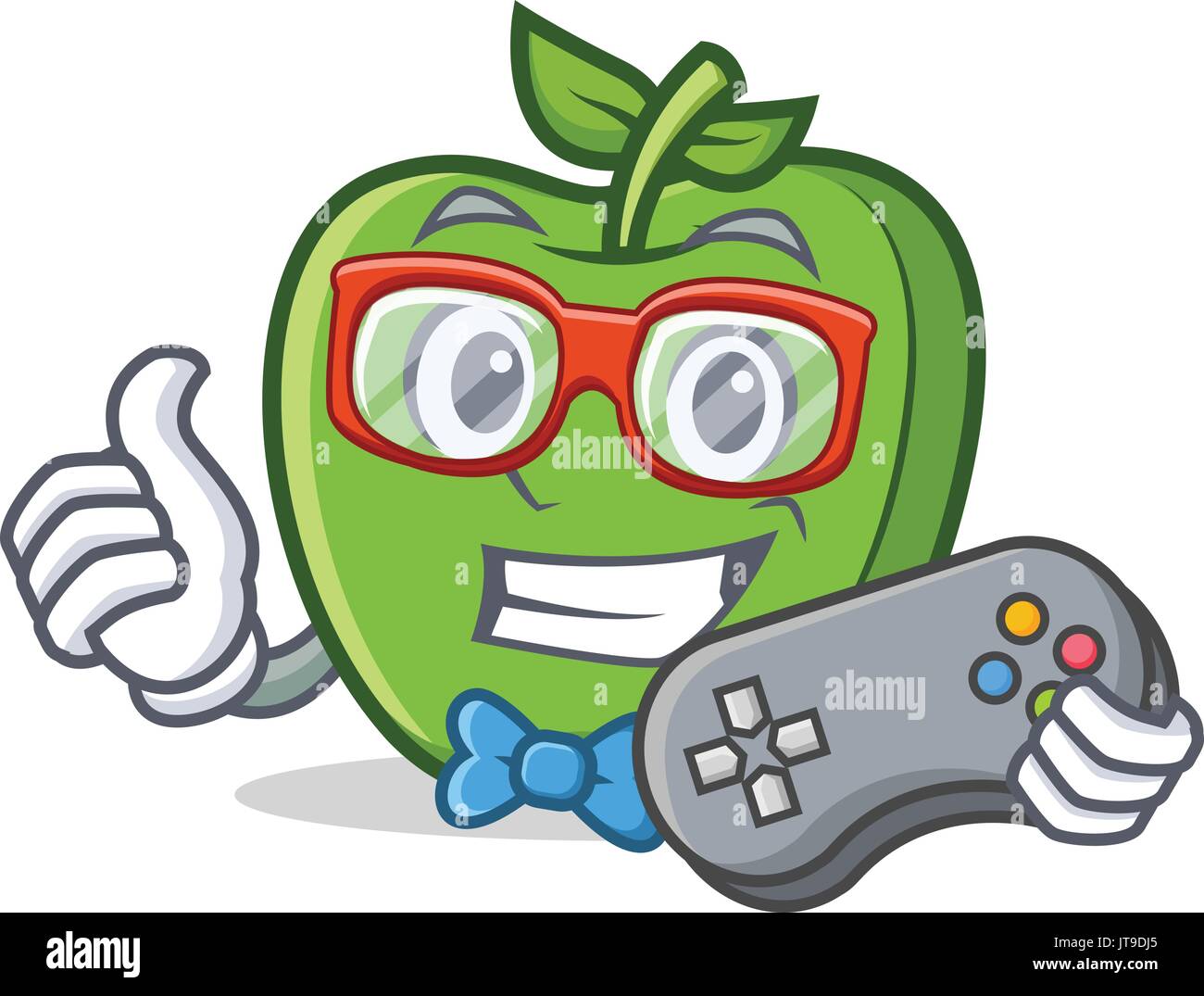 Gamer green apple character cartoon Stock Vector Image & Art - Alamy
