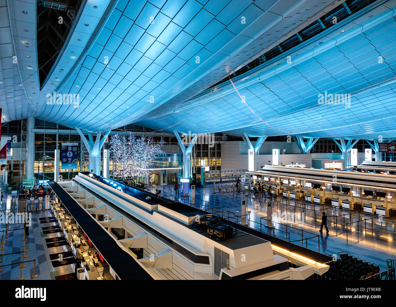 Tokyo, Japan - Jan 4, 2016. Interior of Departure Terminal of Haneda Airport in Tokyo, Japan. Haneda was the primary international airport serving Tok Stock Photo