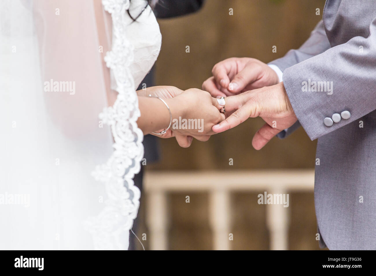 Two people getting married Stock Photo