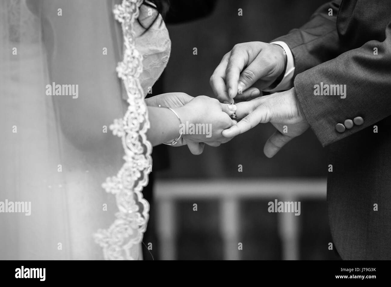 Two people getting married Stock Photo
