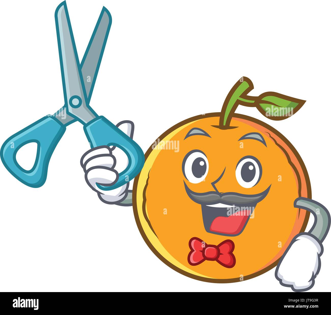 Barber orange fruit cartoon character Stock Vector Image & Art Alamy