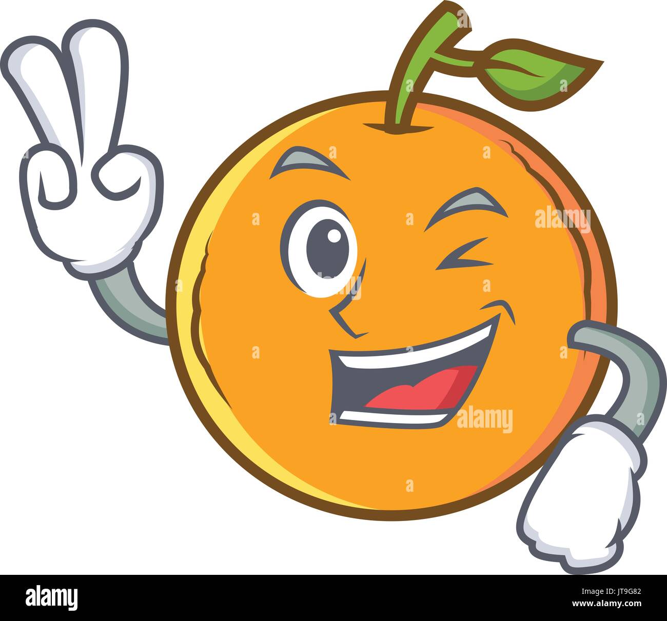 Two finger orange fruit cartoon character Stock Vector Image & Art Alamy