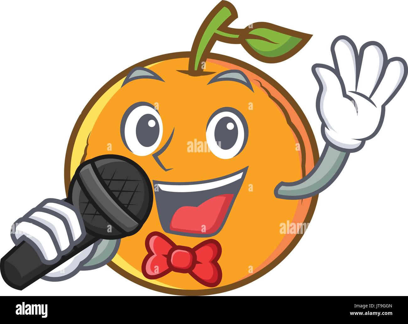 Karaoke orange fruit cartoon character Stock Vector Image & Art Alamy