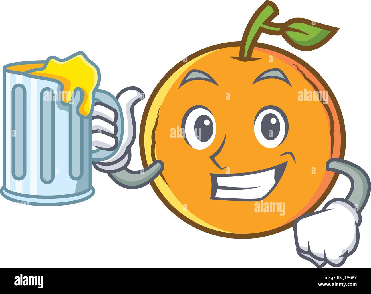 orange fruit cartoon character with juice Stock Vector Image & Art - Alamy