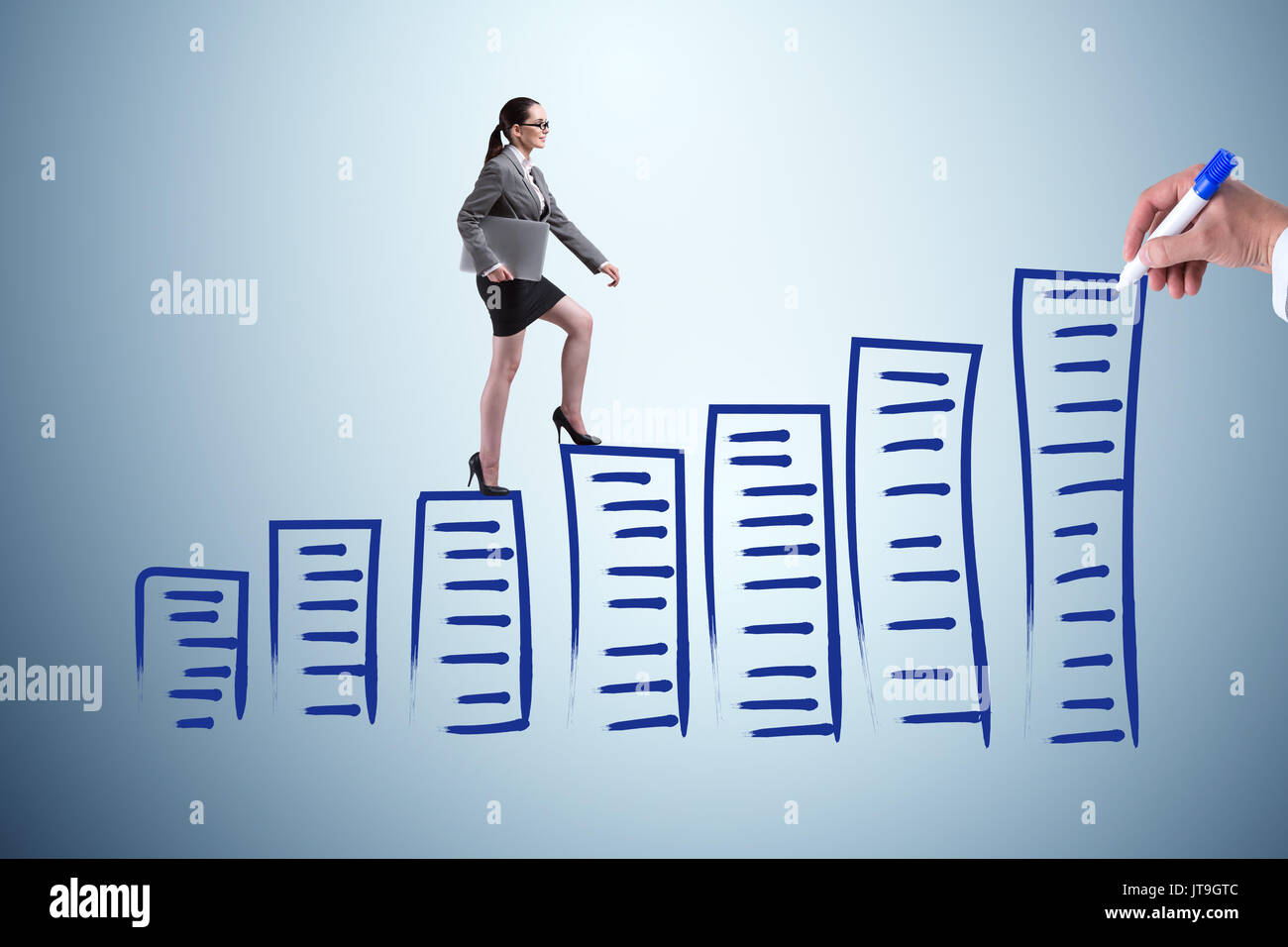 Businesswoman In Career Progress Concept Stock Photo Alamy