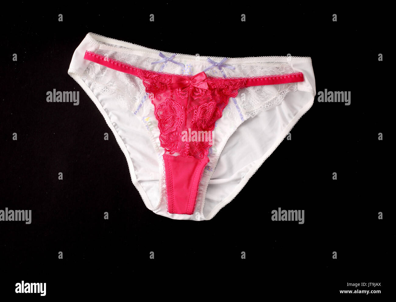 Granny panties and thong briefs taken on black background Stock Photo -  Alamy