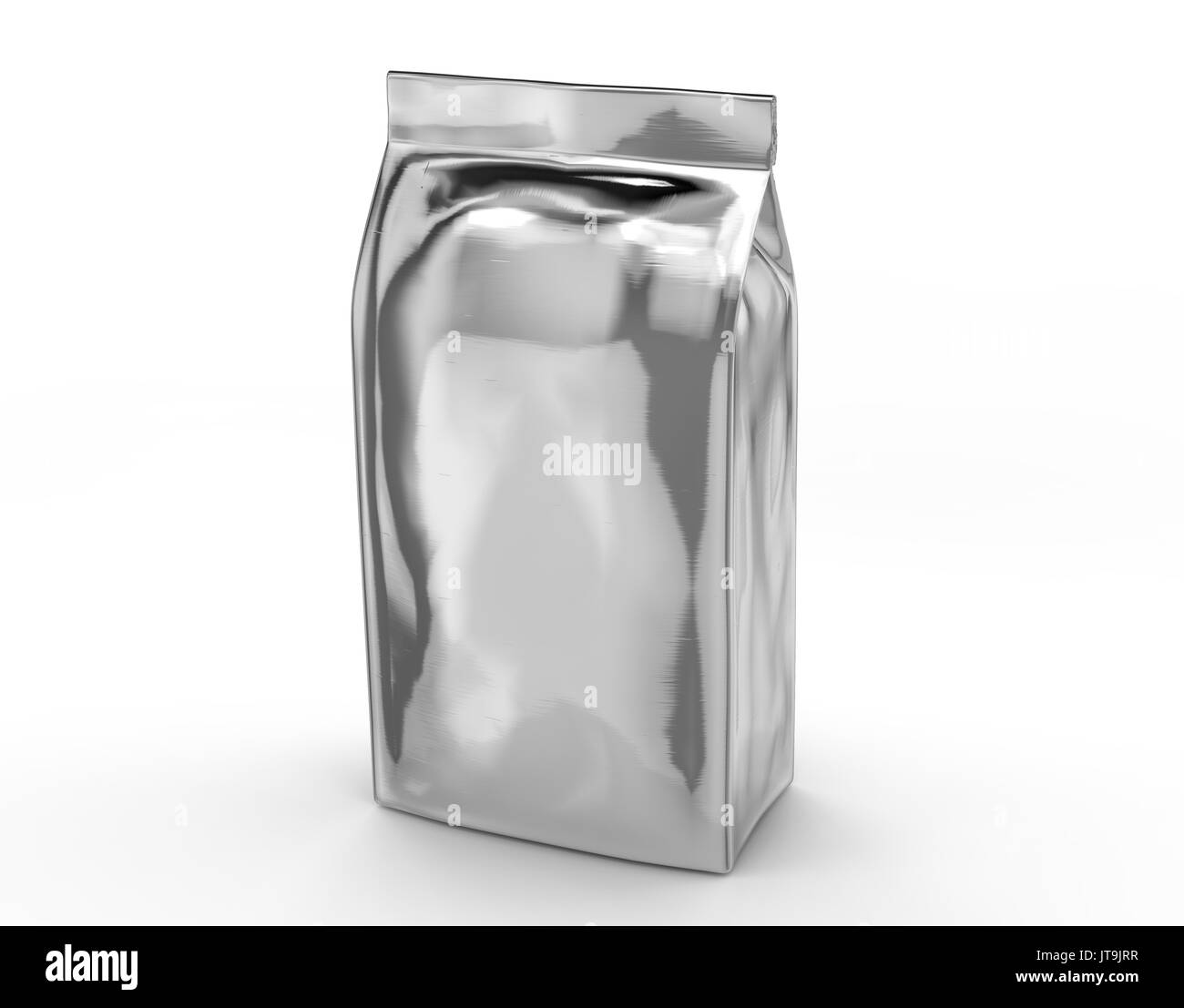 Download Silver Coffee Bean Bag Mockup Blank Foil Bag Template In 3d Rendering Stock Photo Alamy