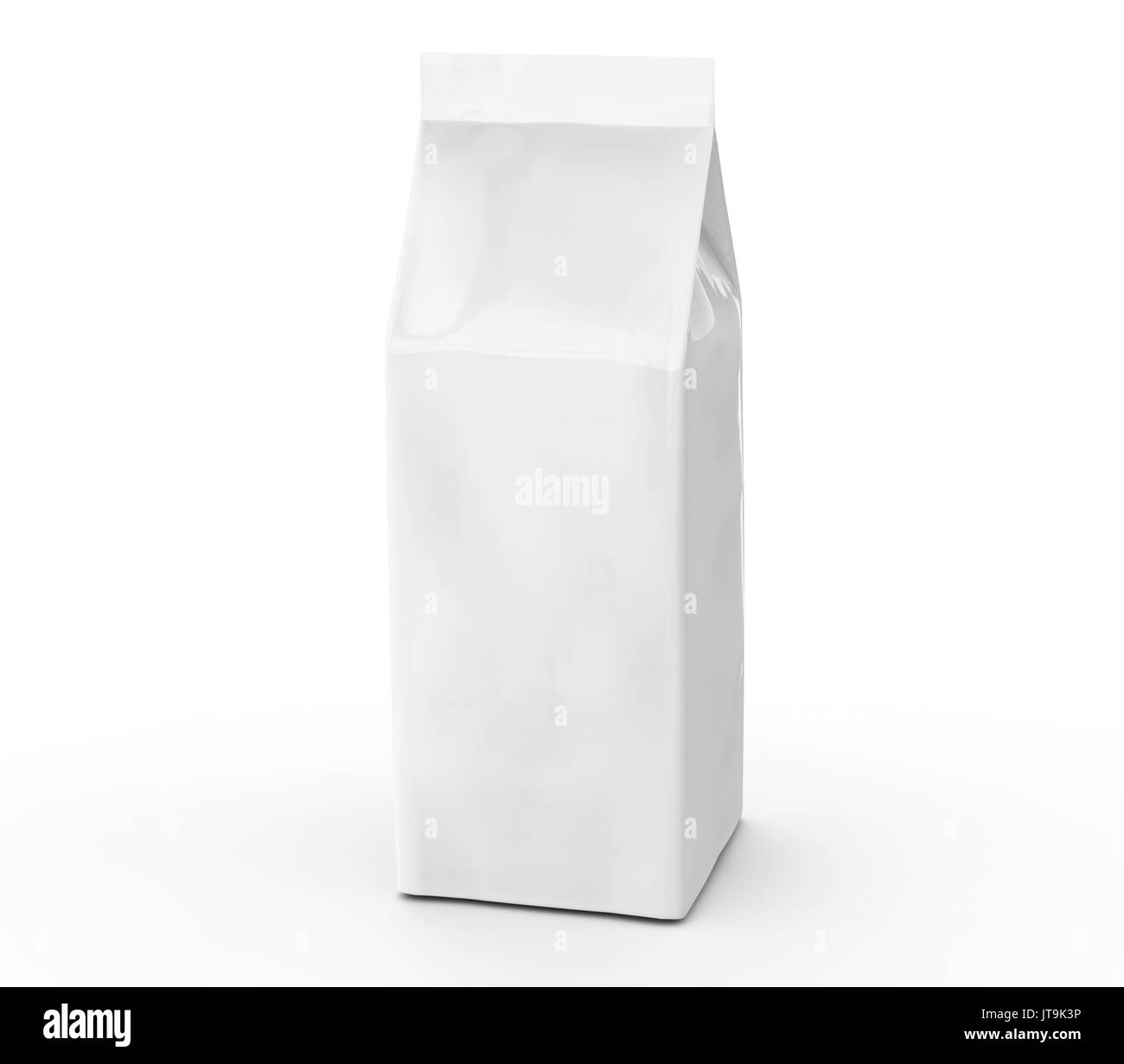 Pearl white coffee bean bag mockup, blank foil bag template in 3d ...