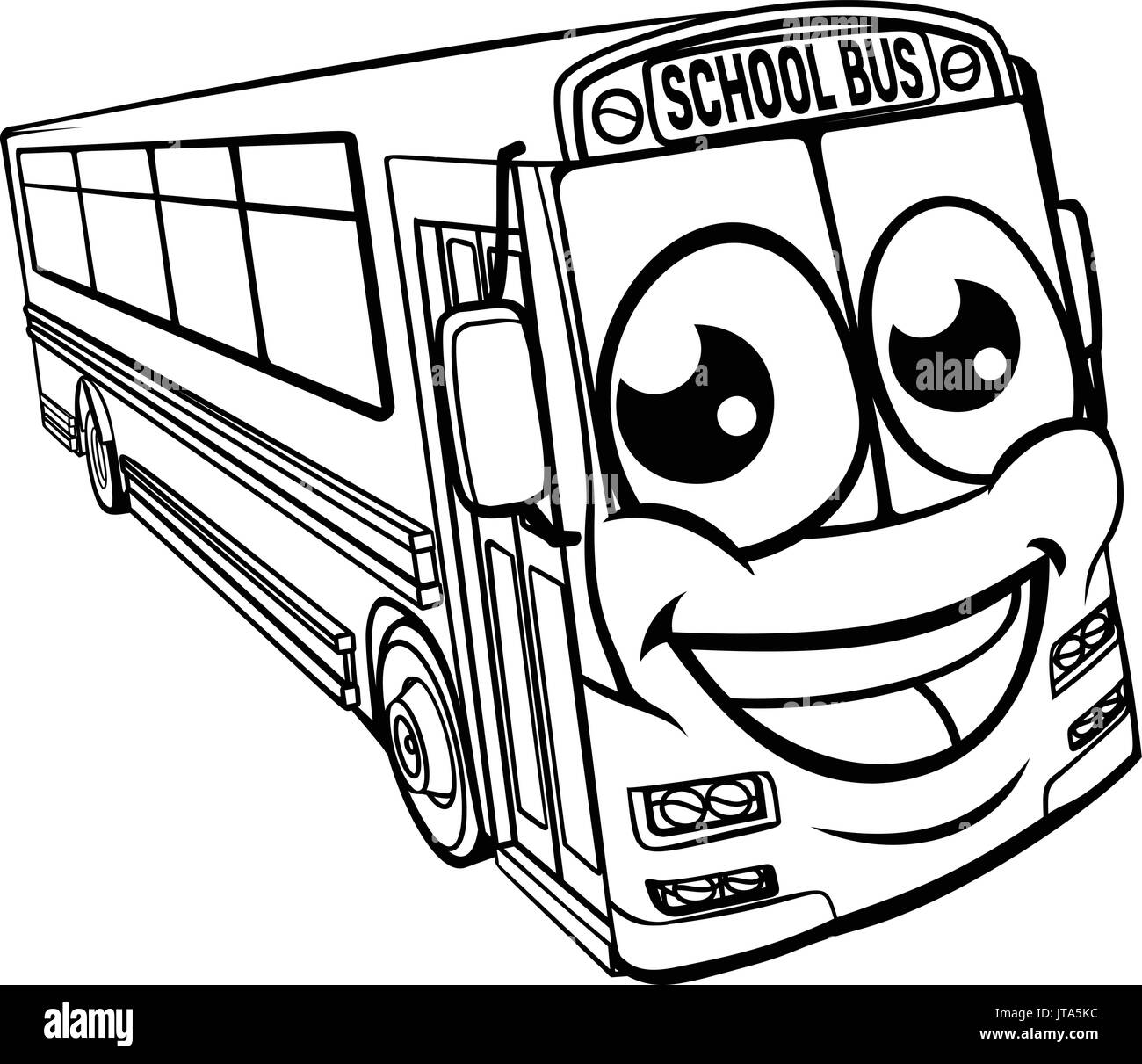 Cartoon Character School Bus Mascot Stock Vector