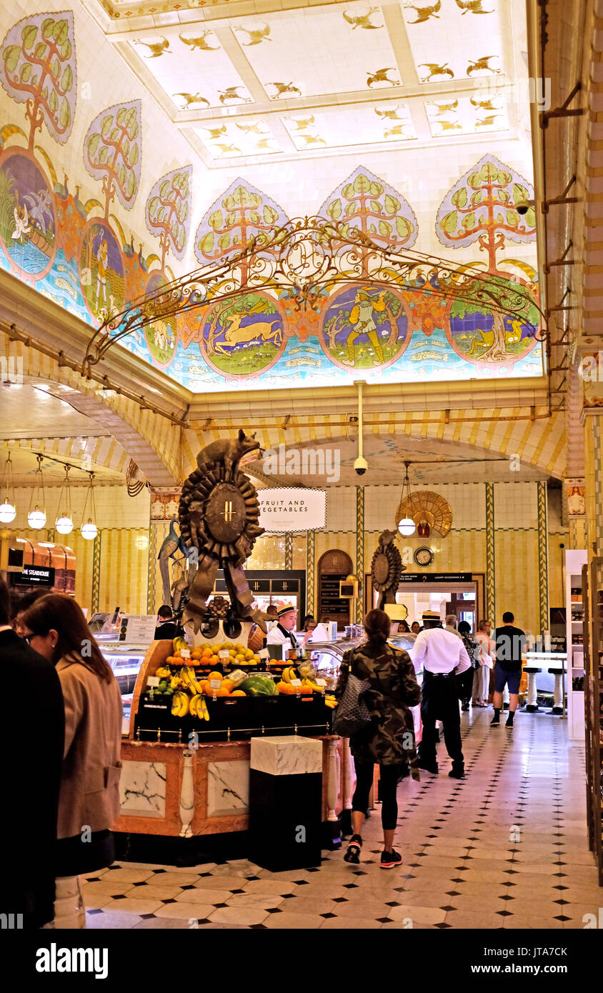 London UK Food Hall at Harrods Department store in Knightsbridge
