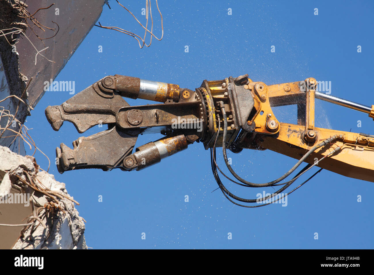 Building Demolition, House and Demolition Excavator Stock Photo Alamy