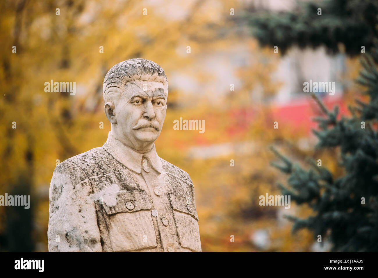 Gori, Shida Kartli Region, Georgia, Eurasia. Close Up Of Joseph Stalin Statue, Monument Near Museum Of Joseph Stalin Museum In Gori - Stalin's Homelan Stock Photo