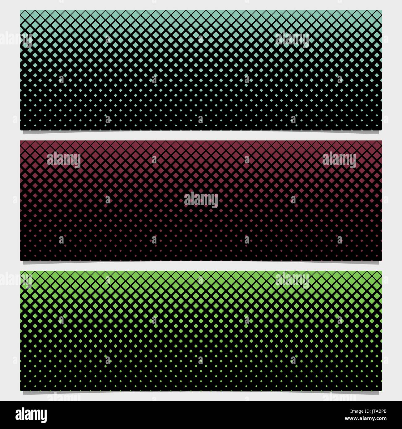 Abstract halftone square pattern banner template design set - vector ...