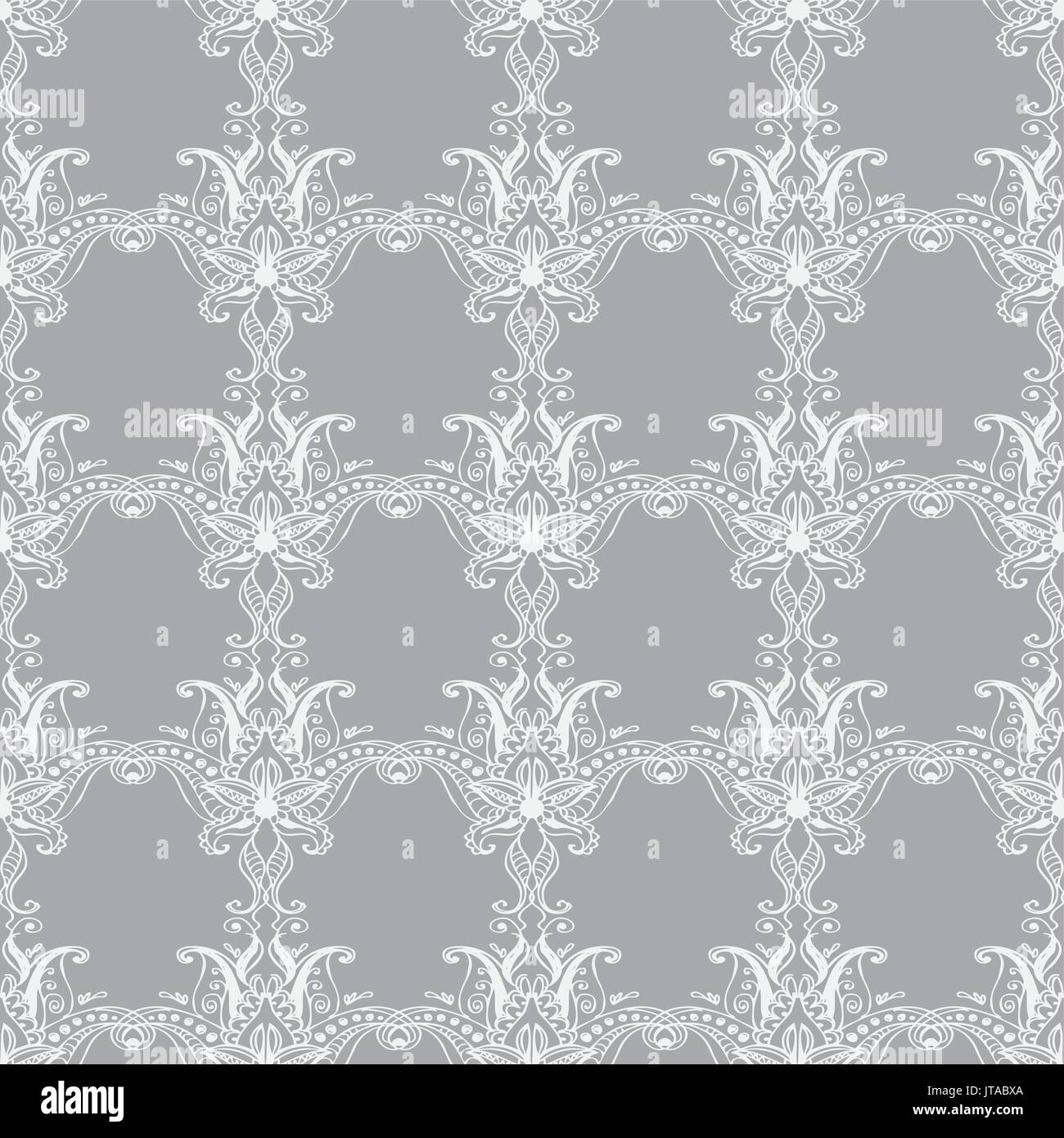 Seamless pattern with ornamental flowers Stock Vector