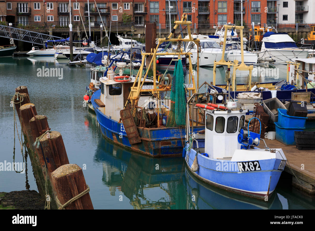 Fishing boats, Portsmouth, Hampshire, England, United Kingdom, Europe Stock Photo