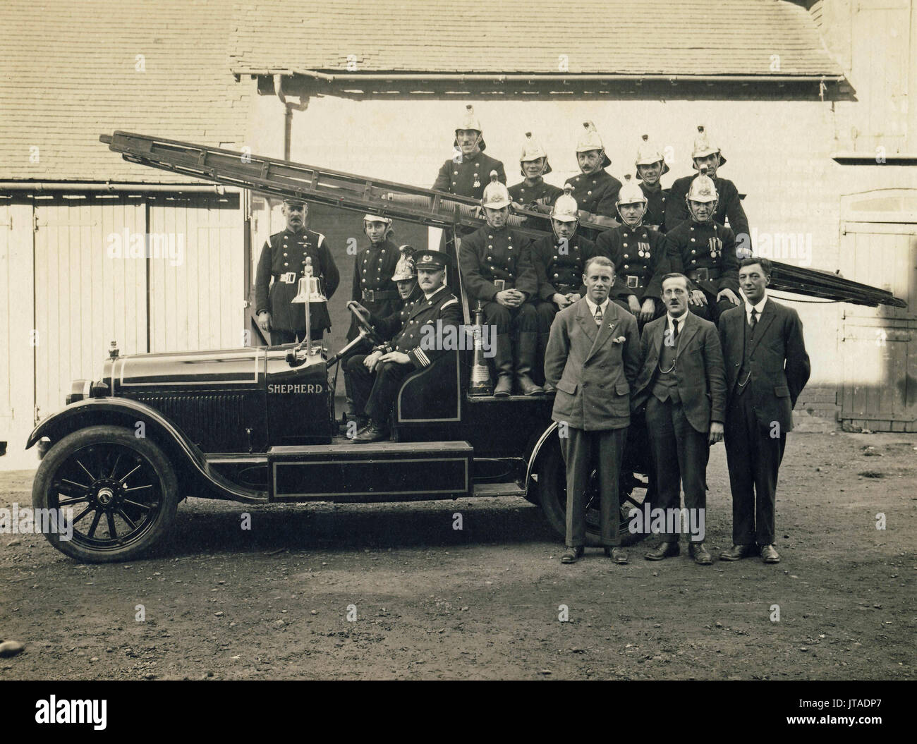 Fire engine, Fire brigade, c1930s, historic archive photograph Stock Photo