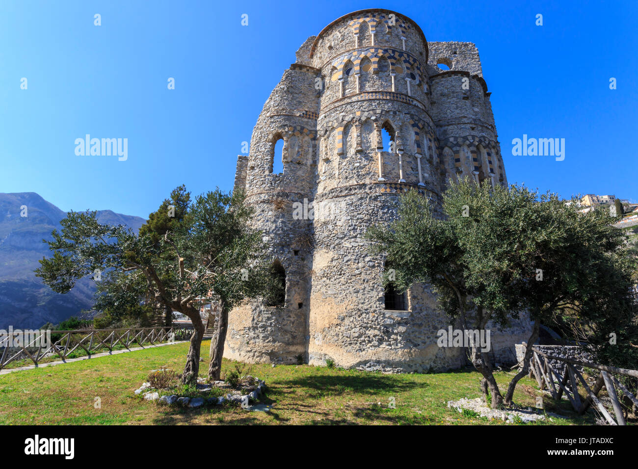 Basilica of Sant'Eustachio, 13th century, Medieval Pontone and Minuta, Amalfi Coast, UNESCO, Campania, Italy, Europe Stock Photo