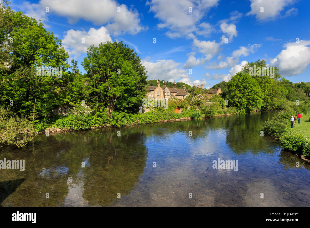 River Wye in spring, Bakewell, Historic Market Town, home of Bakewell