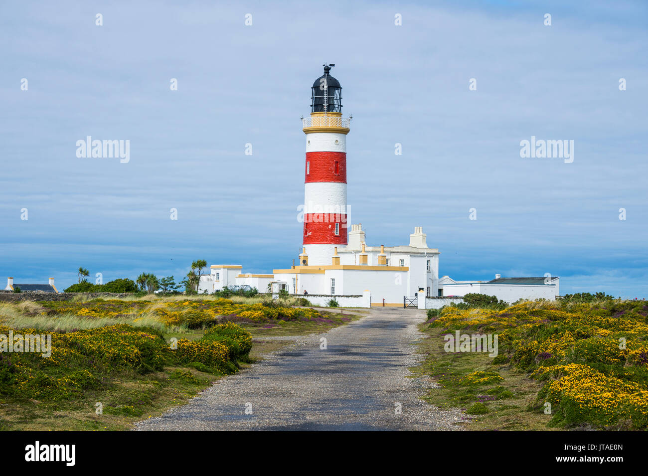 Point of Ayre Lighthouse, Isle of Man, crown dependency of the United Kingdom, Europe Stock Photo