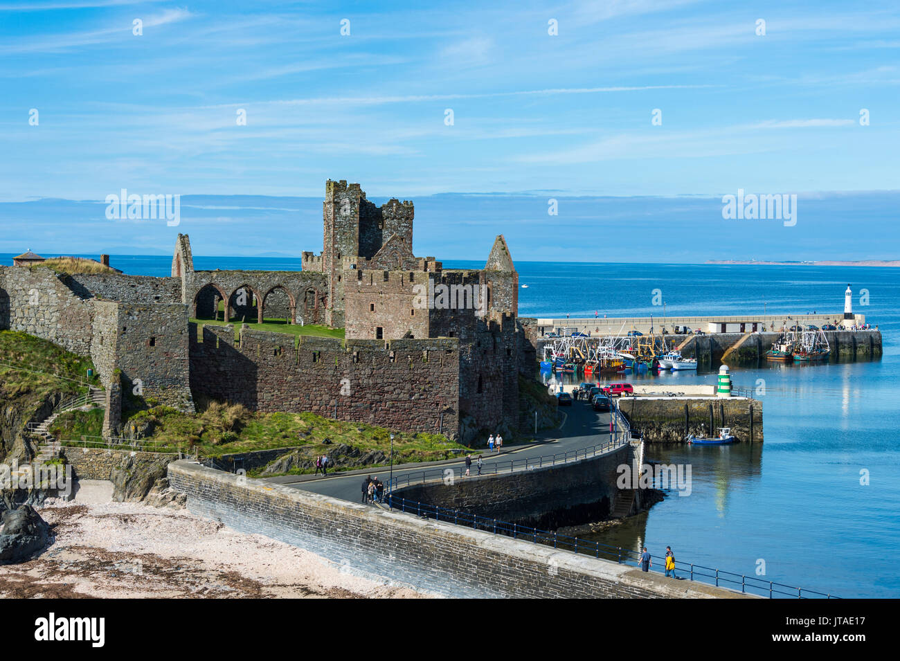 Peel castle, Peel, Isle of Man, United Kingdom, Europe Stock Photo