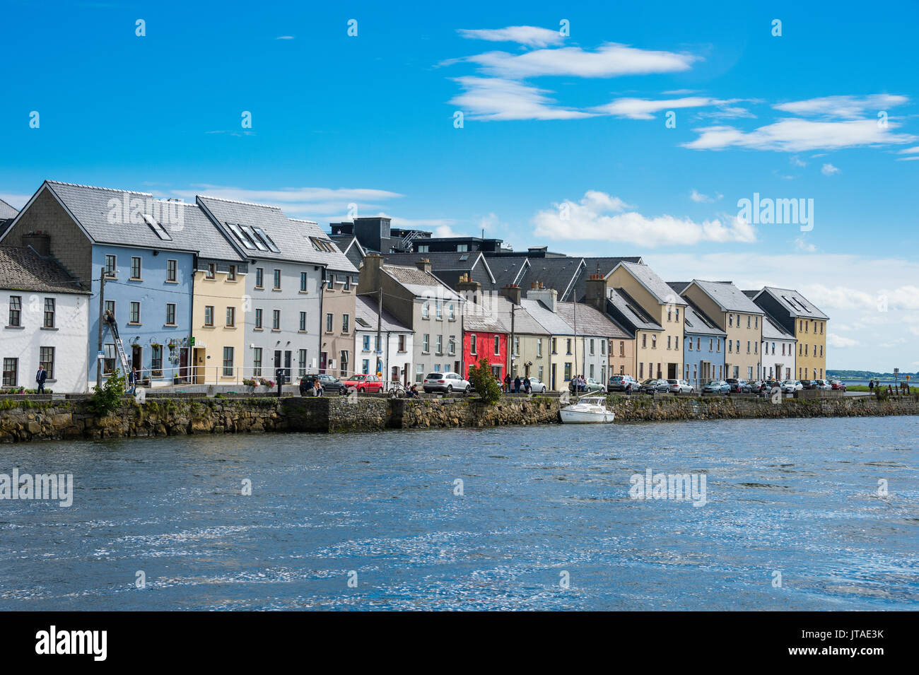 The long walk picturesque walkway, Galway, Connacht, Republic of Ireland, Europe Stock Photo