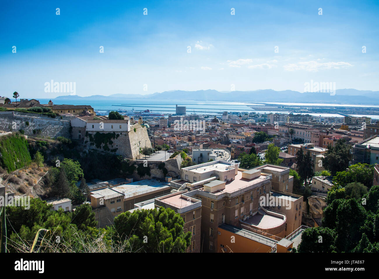 View over Cagliari, Sardinia, Italy, Mediterranean, Europe Stock Photo