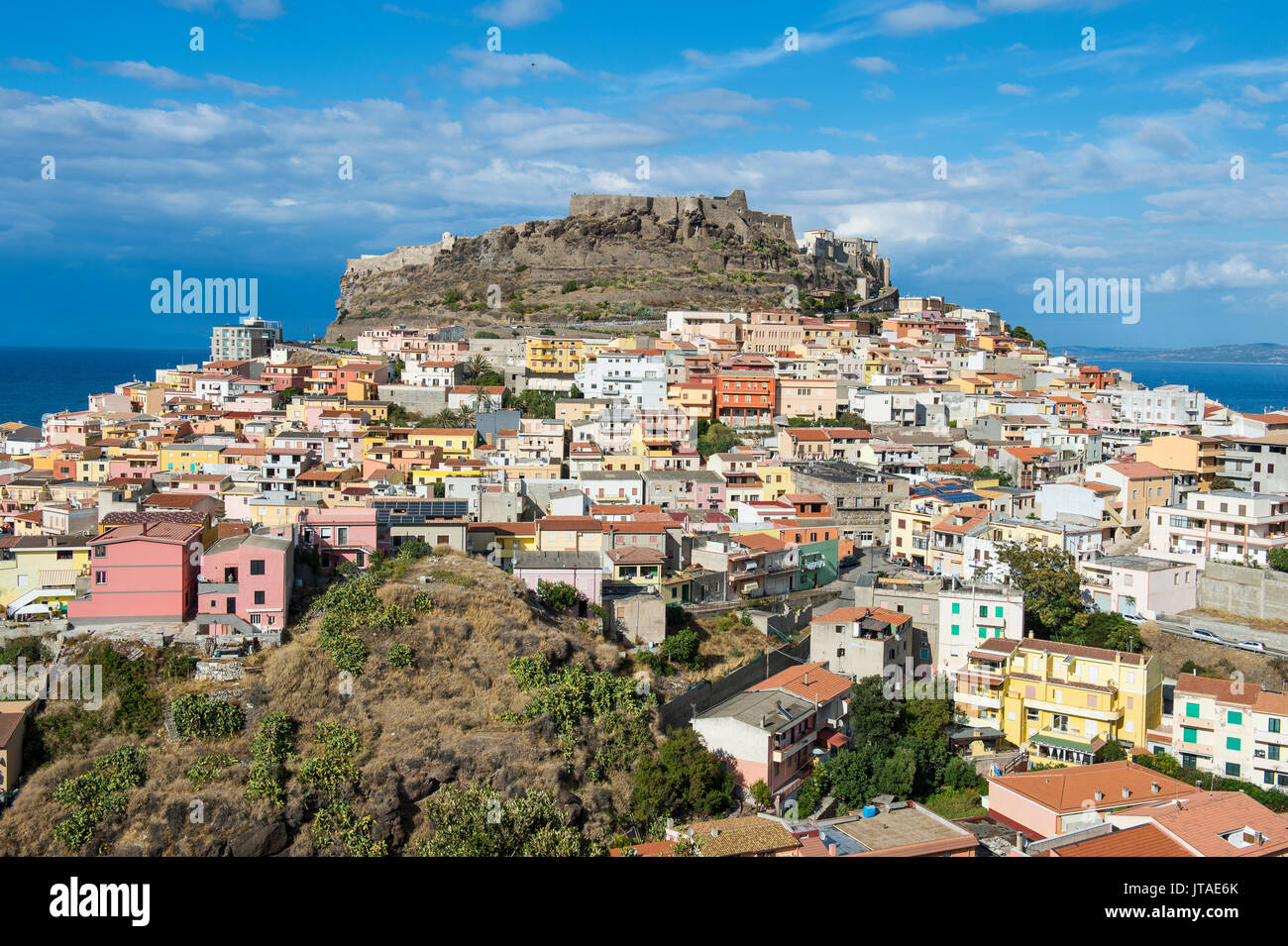 View over Castelsardo, Sardinia, Italy, Mediterranean, Europe Stock Photo