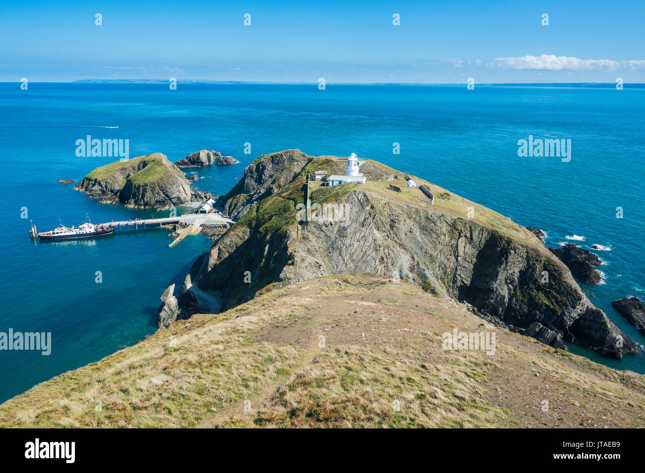 Harbour of the island of Lundy, Bristol Channel, Devon, England, United Kingdom, Europe Stock Photo